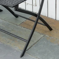 Outsunny 3-Piece Outdoor Folding Rattan Bistro Set, Mixed Brown(m-9)