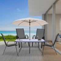 Outsunny 4-Piece Outdoor Dining Chair for Relaxing on Patio Balcony Garden, Comfortable Outdoor Furniture with Armrests, Black(m-8)