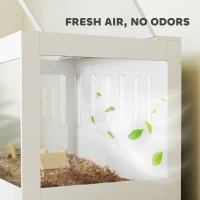 PawHut Hamster Cage with Openable Top & Lock, Hut, Transparent Acrylic Panels, Accessories, for Dwarf Hamster Gerbil, White(m-6)