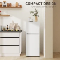 HOMCOM Small Fridge with Freezer, 4 Cu Ft Refrigerator with Reversible Doors, White(m-8)