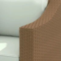 Outsunny Rattan Wicker 3 Seater Patio Couch with Cushions, 2 Throw Pillows, Outdoor Furniture Rattan Sofa, Light Gray(m-9)