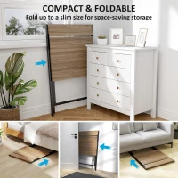 HOMCOM Folding Computer Desk, 27.6" Foldable Desk with Monitor Shelf for Small Space, Home Office, Study, Easy Assembly, Walnut(m-4)