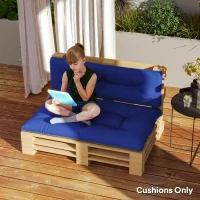Outsunny 2 Seater Pallet Cushions Outdoor 3.9" Thick Replacement Cushions - Tufted Design for Garden, Patio, Navy Blue(m-7)
