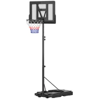 Soozier Basketball Hoop Outdoor, 7.5-10ft Portable Basketball Goal with Wheels and 43" Backboard, for Teenagers Youth Adults(m-2)