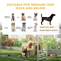 PawHut Outdoor Dog Run w/ Adjustable & Rotating Bowls, Waterproof UV-Resistant Cover, Secure Lock, 6.6' x 6.6' x 5.1'(m-10)