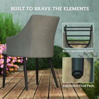 Outsunny 7 Piece Wicker Patio Furniture Set with Cushions, Umbrella Hole, Slatted Table Top, for Backyard, Porch, Garden, Balcony(m-6)