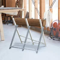 DURHAND Portable Sawhorse Heavy Duty Cutting Stand Steel Adjustable Work Support, Foldable Sawhorse Stand 220 lbs Weight Capacity(m-9)