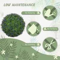 HOMCOM 2 Pack Artificial Plant Lavender Topiary Balls, 16.5 Inch(m-5)