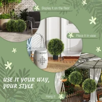 HOMCOM 2 Pack Artificial Plant Cedar Topiary Balls, 17.7 Inch(m-7)