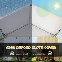 PawHut Outdoor Dog Run w/ Adjustable & Rotating Bowls, Waterproof UV-Resistant Cover, Secure Lock, 6.6' x 6.6' x 5.1'(m-9)