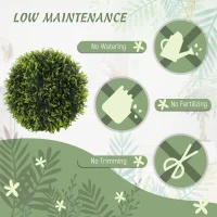 HOMCOM 2 Pack Artificial Plant Cedar Topiary Balls, 17.7 Inch(m-6)