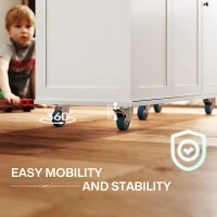 HOMCOM Kitchen Island on Wheels with Drop Leaf, Charging Station, Rolling Kitchen Cart with Wood Top, Adjustable Shelf, White(m-7)