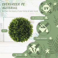 HOMCOM 2 Pack Artificial Plant Cedar Topiary Balls, 17.7 Inch(m-5)