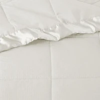 Hypoallergenic Oversized Down Alternative Blanket with Satin Trim, Moisture Management, Ideal for King Size Beds, 108" L x 96" W x 0.25" H, Ivory(m-6)