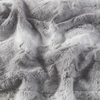 Luxurious Oversized Faux Fur Throw Blanket with Faux Mink Reverse, Machine Washable, OEKO-TEX Certified, 70" L x 60" W x 0.25" H, Gray(m-7)