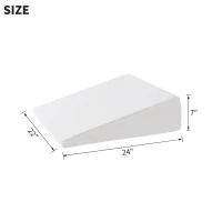 Antimicrobial Memory Foam Wedge Pillow with Washable Cover, OEKO-TEX Certified, Ideal for Neck Support, Circulation, 24" L x 22" W x 7" H, White(m-3)