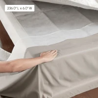 26" Drop Wrap-Around Adjustable Bed Skirt with Non-Skid Backing, Hidden Fabric Band, One Size Fits All, 236" L x 6" W x 0.13" H, Khaki(m-3)
