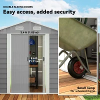 Outsunny 7.7' x 6.5' Outdoor Metal Garden Shed House Hut Gardening Tool Storage with Ventilation, Light Grey(m-6)