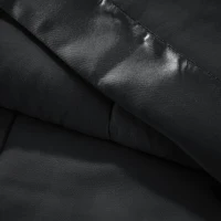 Twin Size Lightweight Down Alternative Blanket with Satin Trim, 3M Scotchgard Treatment, Machine Washable, 90" L x 68" W x 0.25" H, Black(m-7)