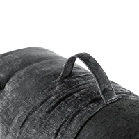 Poly Chenille Lounge Floor Pillow Cushion with 100% Polyester Filling, Tufted Detailing, Self Travel Wrap, 74" L x 27" W x 3" H, Charcoal(m-6)