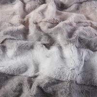 Machine Washable Oversized Faux Fur Throw with OEKO-TEX Certified, Luxurious Blanket with Faux Mink Reverse, 70" L x 60" W x 0.25" H, Gray(m-7)