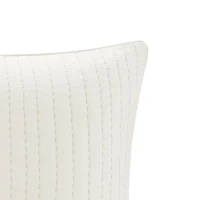 100% Cotton Cover with Embroidery, Hidden Zipper, Cotton Quilted Euro Sham for Living Room, Bedroom, 26" L x 26" W x 0.25" H, White(m-6)