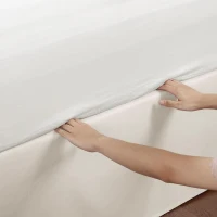 26" Drop Wrap-Around Adjustable Bed Skirt with Non-Skid Backing, Hidden Fabric Band, One Size Fits All, 236" L x 6" W x 0.13" H, Ivory(m-13)