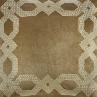 Geometric Velvet European Pillow Sham with Metallic Embroidery, Hidden Zipper Closure, OEKO-TEX Certified, 26" L x 26" W x 0.13" H, Gold(m-7)