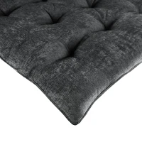 Poly Chenille Lounge Floor Pillow Cushion with 100% Polyester Filling, Tufted Detailing, Self Travel Wrap, 74" L x 27" W x 3" H, Charcoal(m-7)