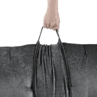 Poly Chenille Lounge Floor Pillow Cushion with 100% Polyester Filling, Tufted Detailing, Self Travel Wrap, 74" L x 27" W x 3" H, Charcoal(m-5)