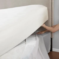 26" Drop Adjustable Wrap-Around Bed Skirt with Non-Skid Backing, Easy Tuck, Fold Design, One Size Fits All, 236" L x 6" W x 0.13" H, Gray(m-12)