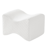 Memory Foam Contour Knee Pillow with Gel Infusion, Machine Washable Cover, Perfect for Side Sleepers, 11" L x 8.5" W x 7" H, White