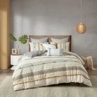 100% Cotton Cover with All-Over Embroidery, Hidden Zipper Closure, Cotton Quilted Euro Sham for Home Decor, 26" L x 26" W x 0.25" H, Gray(m-5)