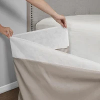 26" Drop Wrap-Around Adjustable Bed Skirt with Non-Skid Backing, Hidden Fabric Band, One Size Fits All, 236" L x 6" W x 0.13" H, Khaki(m-8)
