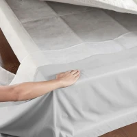 26" Drop Adjustable Wrap-Around Bed Skirt with Non-Skid Backing, Easy Tuck, Fold Design, One Size Fits All, 236" L x 6" W x 0.13" H, Gray(m-9)