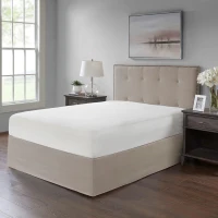 26" Drop Wrap-Around Adjustable Bed Skirt with Non-Skid Backing, Hidden Fabric Band, One Size Fits All, 236" L x 6" W x 0.13" H, Khaki(m-1)