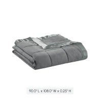 King Size Lightweight Down Alternative Blanket with Satin Trim, OEKO-TEX Certified, Ideal for all Seasons, 108" L x 90" W x 0.25" H, Charcoal(m-3)