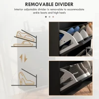 HOMCOM Modern Shoe Storage Cabinet with 3 Flip Drawers for 18 Pairs, Narrow Shoe Organizer for Entryway, Hallway, Black(m-6)