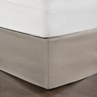 26" Drop Wrap-Around Adjustable Bed Skirt with Non-Skid Backing, Hidden Fabric Band, One Size Fits All, 236" L x 6" W x 0.13" H, Khaki(m-7)