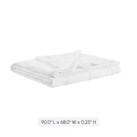 Twin Size Lightweight Down Alternative Blanket with Cool Touch, OEKO-TEX Certified, Machine Washable, 90" L x 68" W x 0.25" H, White(m-3)