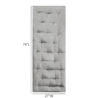 Lightweight Poly Chenille Floor Pillow Cushion with Tufted Detailing, Travel Wrap, Versatile Long Lounger for Relaxing, 74" L x 27" W x 3" H, Gray(m-3)