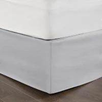 26" Drop Adjustable Wrap-Around Bed Skirt with Non-Skid Backing, Easy Tuck, Fold Design, One Size Fits All, 236" L x 6" W x 0.13" H, Gray(m-7)