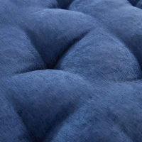 Textured Poly Chenille Square Floor Pillow Cushion with Tufted Detailing, Scalloped Edge, Hypoallergenic Polyester, 24" L x 24" W x 5" H, Navy Blue(m-12)