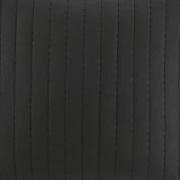 100% Cotton Quilted Euro Sham with Embroidery, Hidden Zipper, Farmhouse Machine Washable Pillowcase, 26" L x 26" W x 0.25" H, Black(m-6)