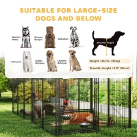 PawHut Outdoor Dog Kennel with Rotating and Adjustable Height Bowls, Waterproof UV-Resistant Cover, 11.3' x 4.7' x 5.1'(m-10)