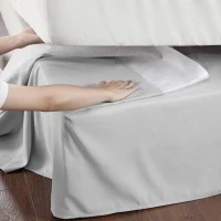 26" Drop Adjustable Wrap-Around Bed Skirt with Non-Skid Backing, Easy Tuck, Fold Design, One Size Fits All, 236" L x 6" W x 0.13" H, Gray(m-10)