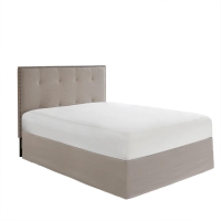 26" Drop Wrap-Around Adjustable Bed Skirt with Non-Skid Backing, Hidden Fabric Band, One Size Fits All, 236" L x 6" W x 0.13" H, Khaki