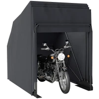 Outsunny Motorcycle Shelter, Waterproof Motorcycle Cover Tent with 2 Mesh Windows, UV Protected & Dustproof Bike Storage Shed(m-11)