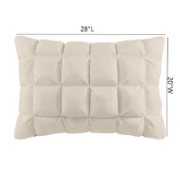 Luxuriously Soft Standard Overfilled Pillow Protector with 100% Polyester Microfiber, Zipper Closure, 3D Puff Stitching, 28" L x 20" W x 0.13" H, Beige(m-3)