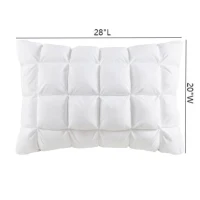 Luxuriously Soft Standard Overfilled Pillow Protector with 100% Polyester Microfiber, 3D Puff Stitching, Zipper Closure, 28" L x 20" W x 0.13" H, White(m-3)